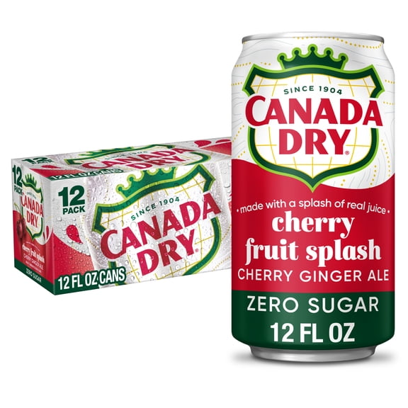 Canada Dry Zero Sugar Cherry Gingerale Fruit Splash 12oz