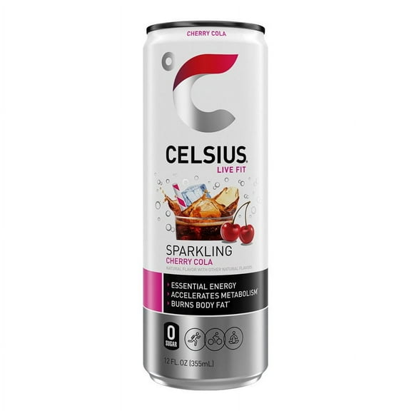 CELSIUS Sparkling Cherry Cola, Sugar Free Energy Drink, 12 Fl Oz