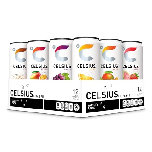 CELSIUS Sparkling Kiwi Guava, Sugar Free Energy Drink, 12 Fl Oz