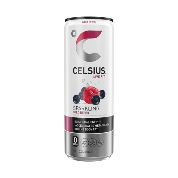 CELSIUS Sparkling Wild Berry, Sugar Free Energy Drink, 12 Fl Oz
