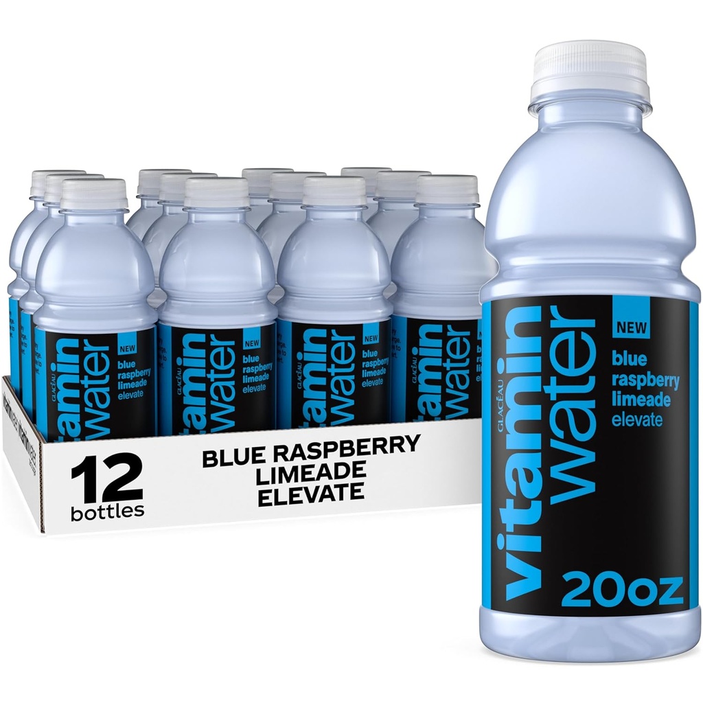 vitaminwater Blue Raspberry Limeade Elevate Nutrient Enhanced Water Beverage 20 oz