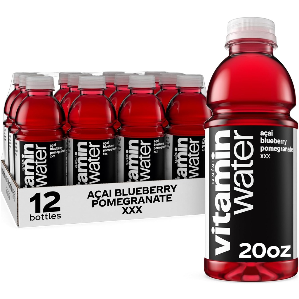 vitaminwater XXX Açai Blueberry Pomegranate Nutrient Enhanced Flavored Water Beverage, 20 fl oz bottle