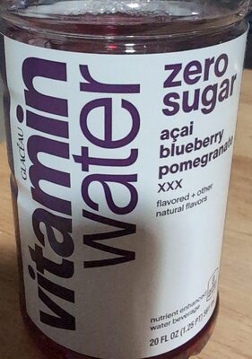 vitaminwater XXX Acai-Blueberry-Pomegranate Zero Sugar, Flavored Water Beverage, 20 fl oz bottle