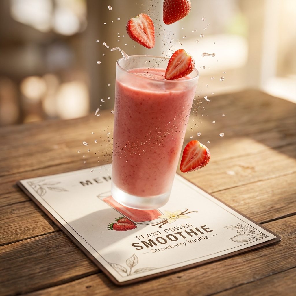 Strawberry Vanilla Protein Smoothie