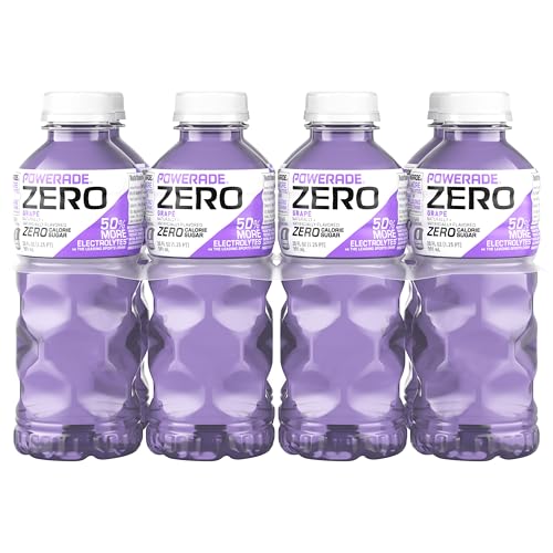 POWERADE Electrolyte Enhanced Zero Sugar Grape Sports Drink, 20 Ounce