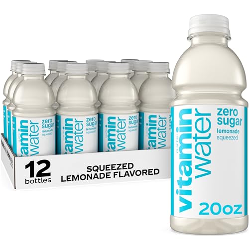 vitaminwater Zero Sugar Squeezed Lemonade Nutrient Enhanced Flavored Water Beverage, 20 fl oz bottle