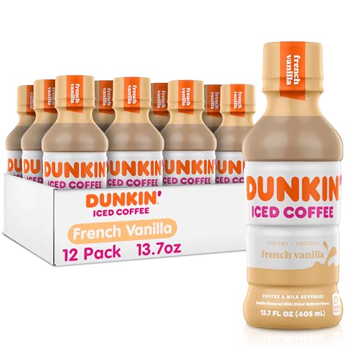 Dunkin' French Vanilla Iced Coffee bottle, 13.7 fl oz