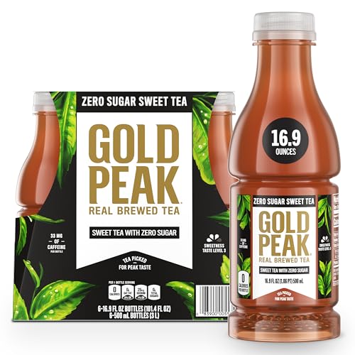 Gold Peak Iced Tea, Zero Sugar Sweet Tea bottle, 16.9 fl oz