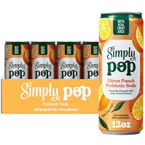 Simply POP Prebiotic Soda Citrus Punch can, 12 fl oz