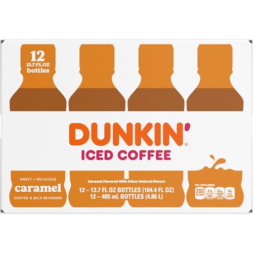 Dunkin' Iced Coffee Caramel bottle, 13.7 fl oz