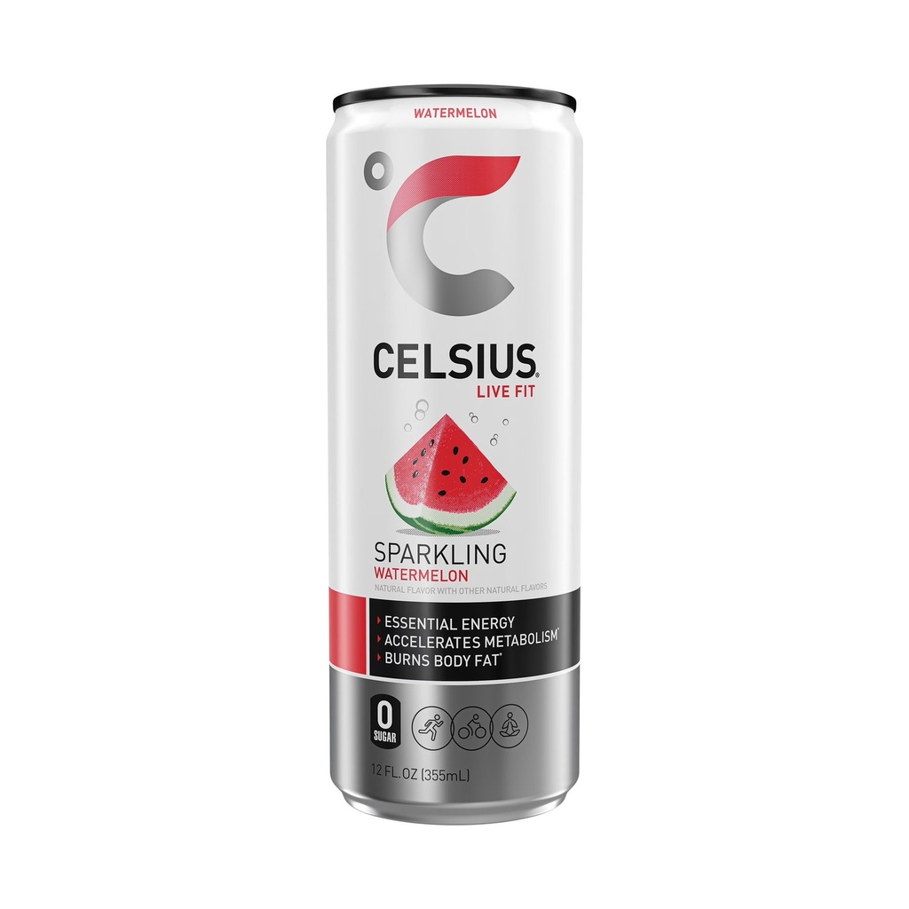 CELSIUS Sparkling Watermelon, Sugar Free Energy Drink, 12 Fl Oz