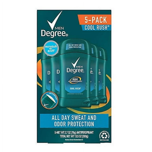 Degree Men's Cool Rush 48 Hour Deodorant, 5 pk.