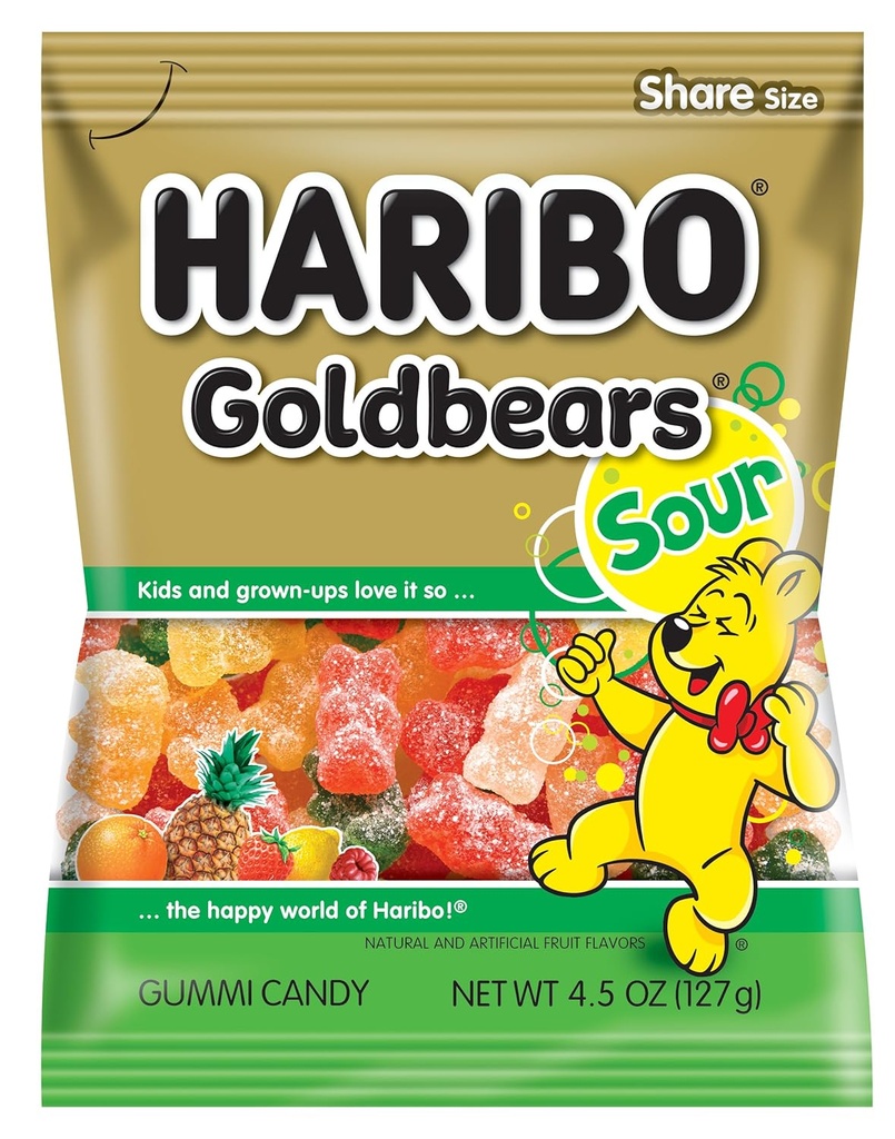 HARIBO SOUR GOLD BEARS 12/4.5 oz
