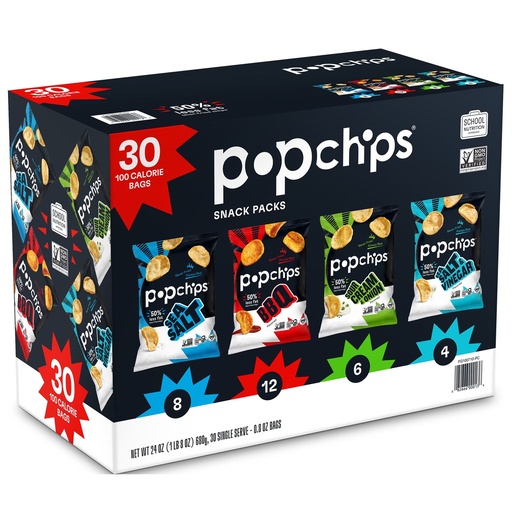 [COSTCO-1854525] Popchips Variety Pack, 30 Count