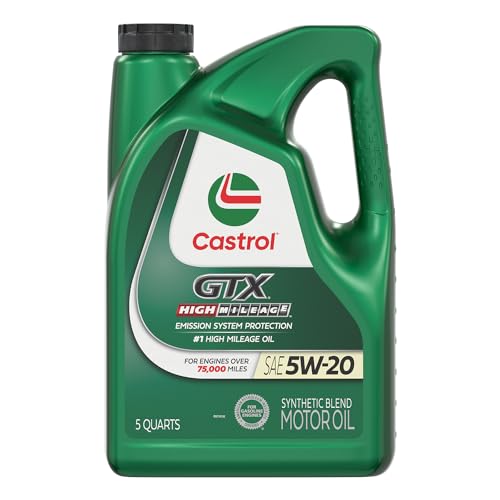 [AMZ-B00JGQLS64] Castrol GTX High Mileage 5W-20 Synthetic Blend Motor Oil, 5 Quarts