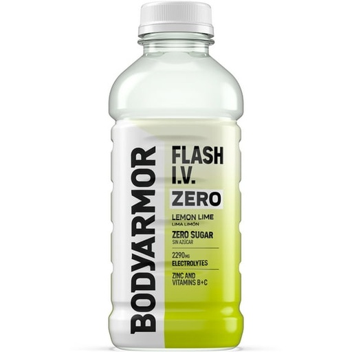 [AMZ010007] BODYARMOR Flash I.V. Zero Sugar Electrolyte Beverage, Lemon Lime, 20 Fl Oz